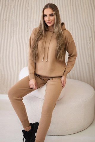 Komplet sweterkowy Bluza + Spodnie camelowy uniwersalny