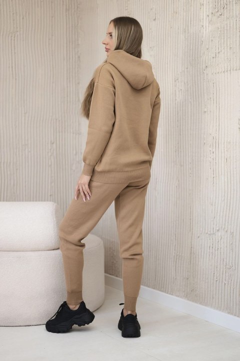 Komplet sweterkowy Bluza + Spodnie camelowy uniwersalny