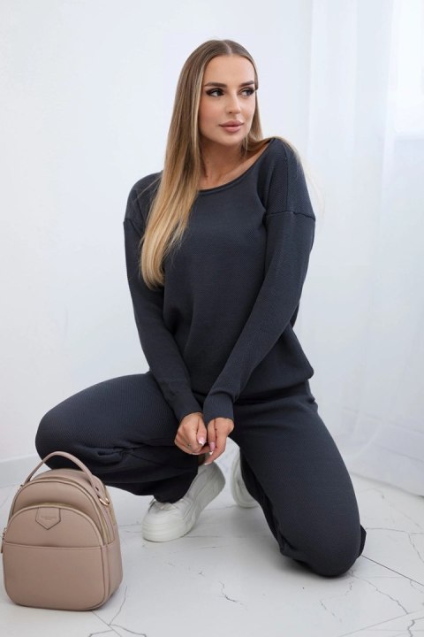 Komplet sweterkowy Bluza + Spodnie grafitowy uniwersalny
