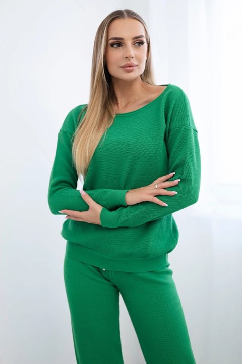Komplet sweterkowy Bluza + Spodnie zielony uniwersalny