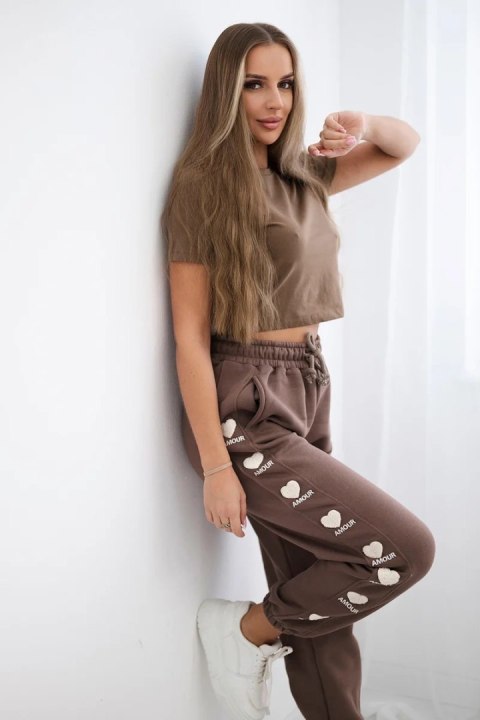 Spodnie bawełniane Amour mocca uniwersalny Spodnie bawełniane Amour mocca uniwersalny