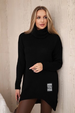 Sweter z golfem czarny uniwersalny