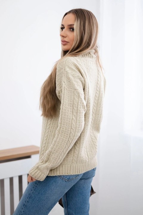Sweter z półgolfem beżowy uniwersalny