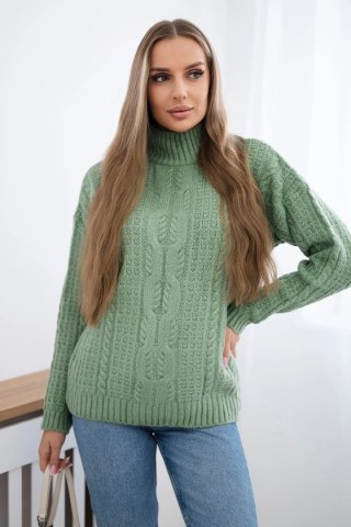Sweter z półgolfem ciemny miętowy uniwersalny