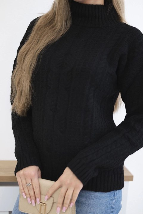 Sweter z półgolfem czarny uniwersalny