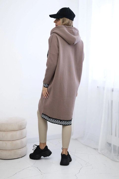 Bluza na suwak z kapturem mocca uniwersalny