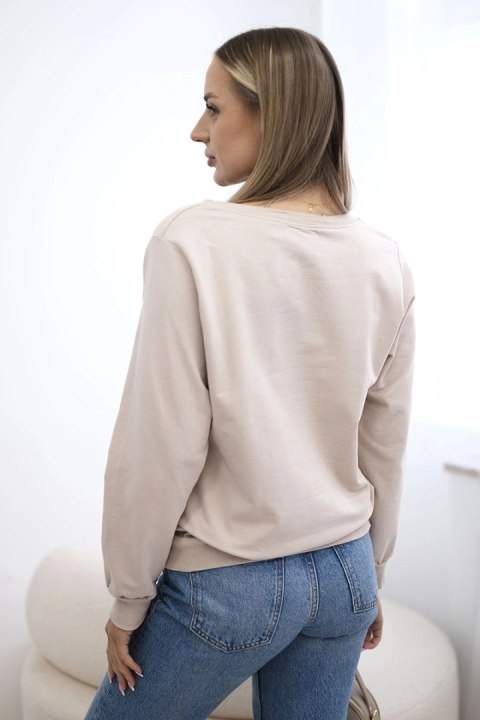 Bluza z nadrukiem beżowa uniwersalny