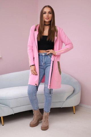 Bluza z ozdobną taśmą jasno różowa uniwersalny