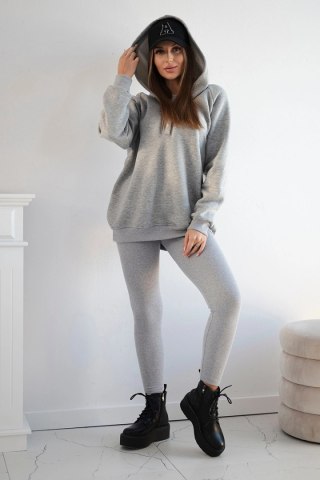 Komplet 3 w 1 bluza, top i legginsy szary uniwersalny