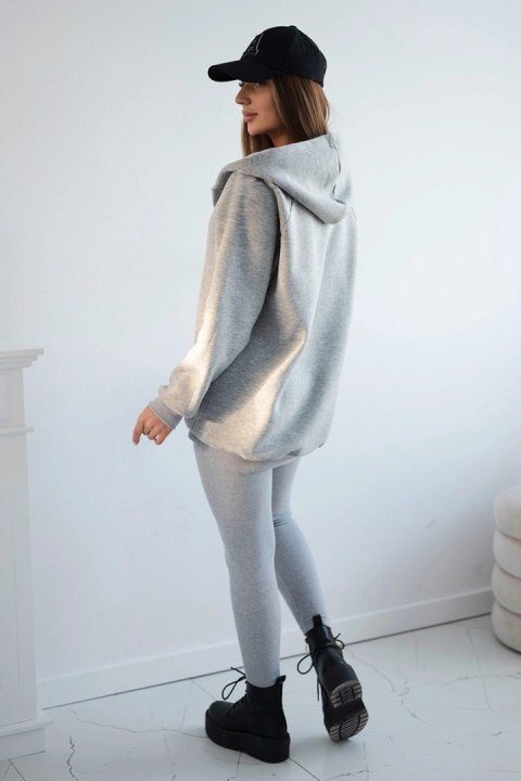 Komplet 3 w 1 bluza, top i legginsy szary uniwersalny