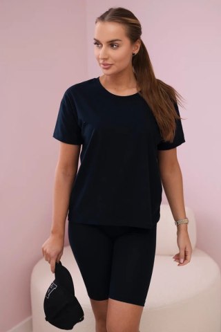 Komplet top+legginsy granatowy uniwersalny