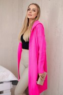 Sweter Kardigan z kapturem różowy neon uniwersalny