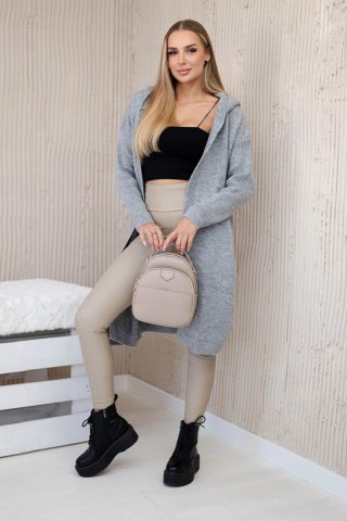 Sweter Kardigan z kapturem szary uniwersalny