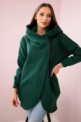 Bluza z krótkim suwakiem ciemno zielona uniwersalny
