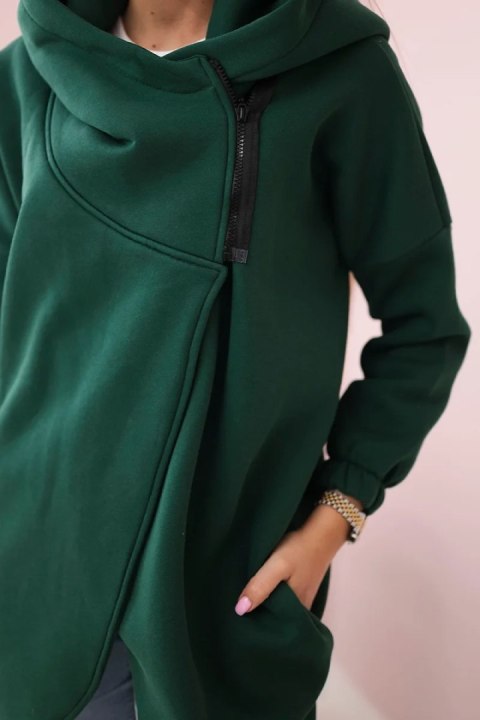 Bluza z krótkim suwakiem ciemno zielona uniwersalny