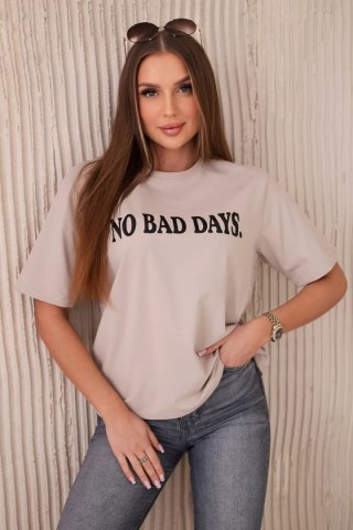 Bluzka bawełniana No Bad Days beżowa uniwersalny