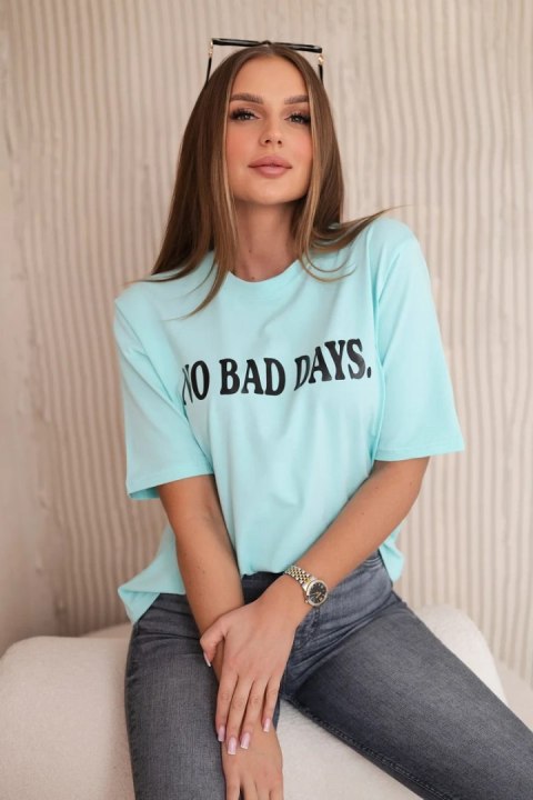 Bluzka bawełniana No Bad Days miętowa uniwersalny