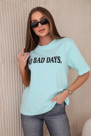 Bluzka bawełniana No Bad Days miętowa uniwersalny