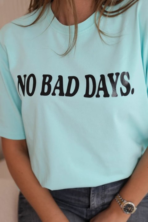 Bluzka bawełniana No Bad Days miętowa uniwersalny