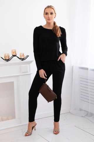 Kombinezon z wiskozy taliowany czarny 3XL