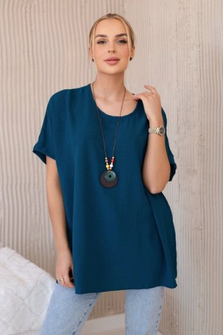Bluzka oversize z wisiorkiem morska uniwersalny