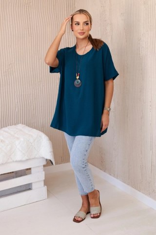 Bluzka oversize z wisiorkiem morska uniwersalny