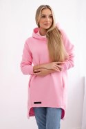 Bluza ocieplana z dłuższym tyłem jasno różowa uniwersalny