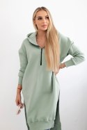 Bluza ocieplana z rozcięciami na bokach ciemno miętowa uniwersalny
