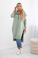 Bluza ocieplana z rozcięciami na bokach ciemno miętowa uniwersalny