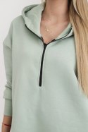 Bluza ocieplana z rozcięciami na bokach ciemno miętowa uniwersalny