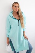 Bluza ocieplana z rozcięciami na bokach miętowa uniwersalny