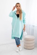 Bluza ocieplana z rozcięciami na bokach miętowa uniwersalny