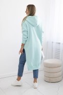 Bluza ocieplana z rozcięciami na bokach miętowa uniwersalny