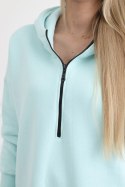 Bluza ocieplana z rozcięciami na bokach miętowa uniwersalny