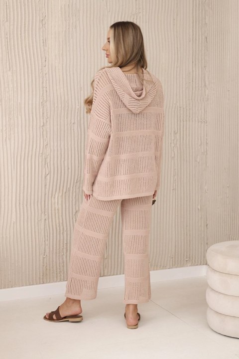 Komplet ażurowy Rayon camelowy S Komplet ażurowy Rayon camelowy S