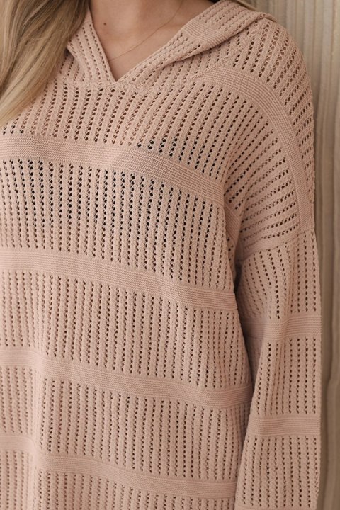 Komplet ażurowy Rayon camelowy S Komplet ażurowy Rayon camelowy S