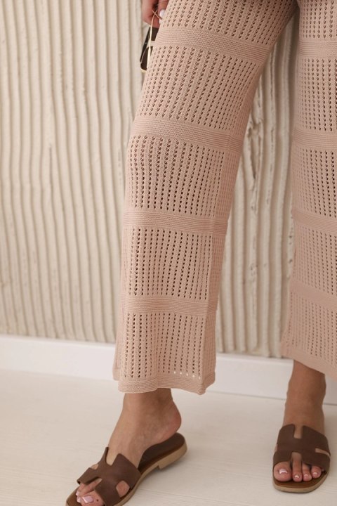 Komplet ażurowy Rayon camelowy S Komplet ażurowy Rayon camelowy S