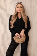 Komplet ażurowy Rayon czarny S