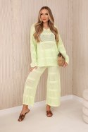 Komplet ażurowy Rayon pistacjowy S