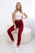 Legginsy prążkowane bordowe uniwersalny