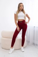 Legginsy prążkowane bordowe uniwersalny