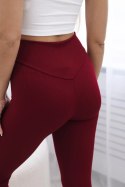 Legginsy prążkowane bordowe uniwersalny