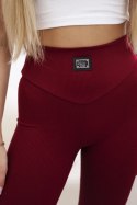 Legginsy prążkowane bordowe uniwersalny