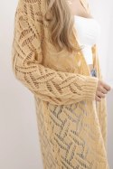 Sweter długi kardigan Super KID Moher brzoskwiniowy uniwersalny