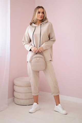 Komplet Punto Milano Winter bluza z kapturem + spodnie beżowy uniwersalny