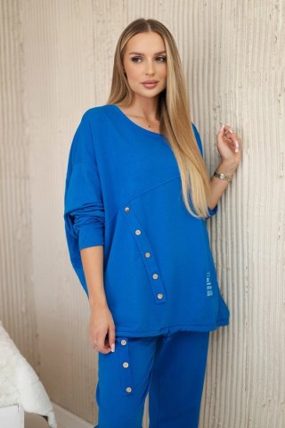 Komplet bawełniany oversize bluza + spodnie chabrowy uniwersalny