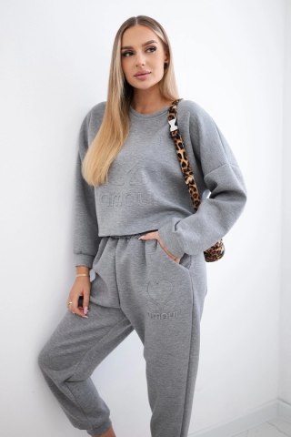 Komplet z wiskozy Amour bluza + spodnie szary uniwersalny