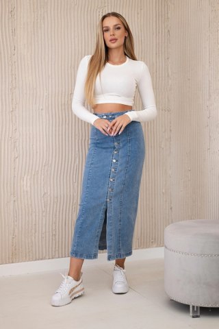 Spódnica długa z guzikami jasny jeans XS