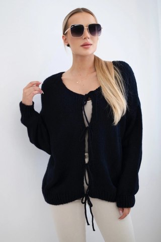 Sweter z wiązaniem z przodu granatowy uniwersalny