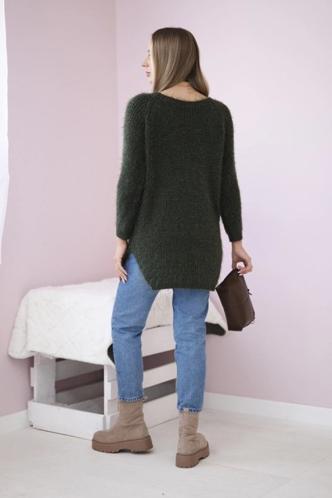 Sweter z włosem khaki uniwersalny